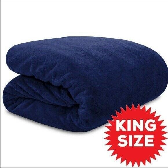 Ralph Lauren Blanket Micromink Plush 108" x 90" King Blue NEW eBay