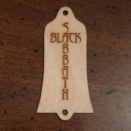 GUITAR TRUSS ROD COVER - Wood Burned - Fits GIBSON - BLACK SABBATH Tony Iommi