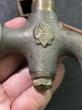 Antique Original RARE Shell Oil Co Spigot Oil Drum Can Shutoff Oil Gas Auto