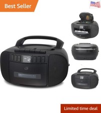 Portable Am/FM Boombox with CD and Cassette Player, Black