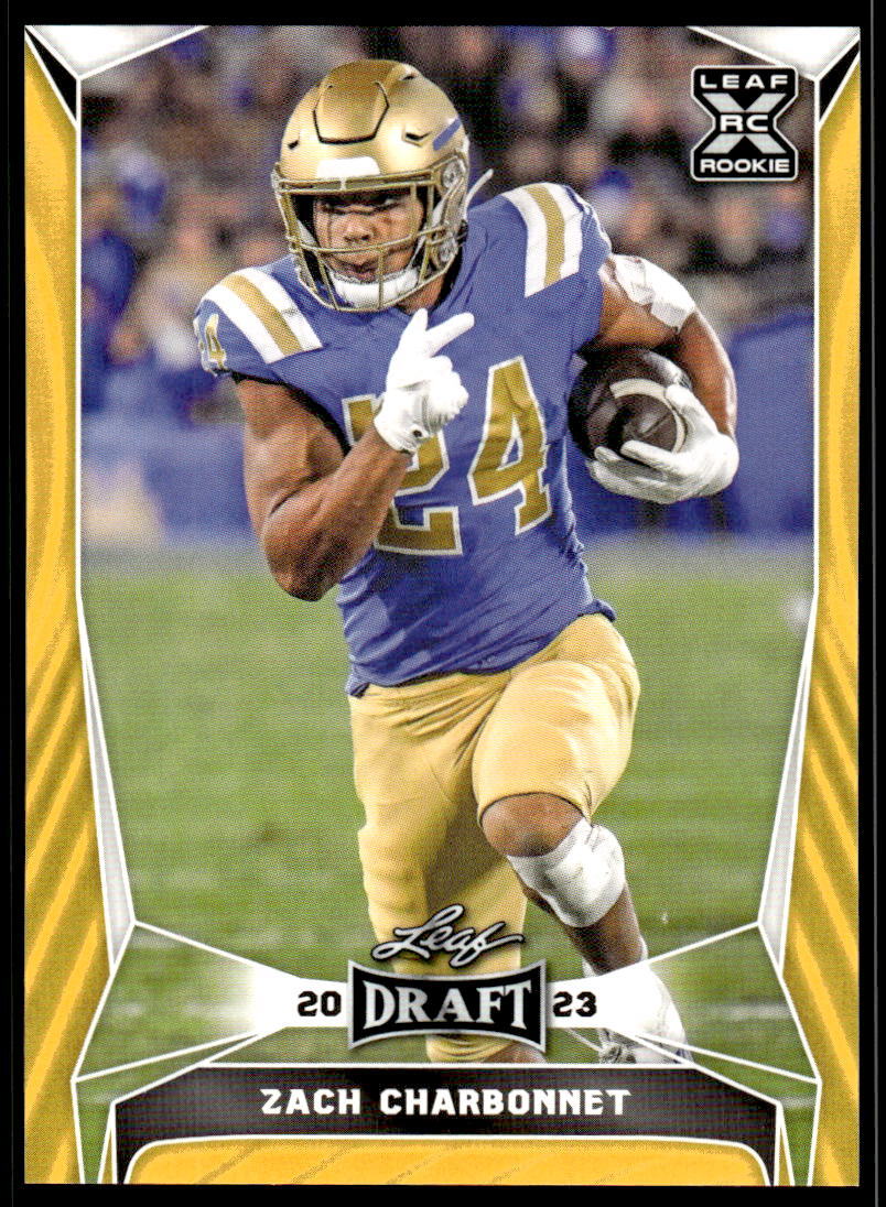 2023 Leaf Draft Gold 74 Zach Charbonnet  Rc