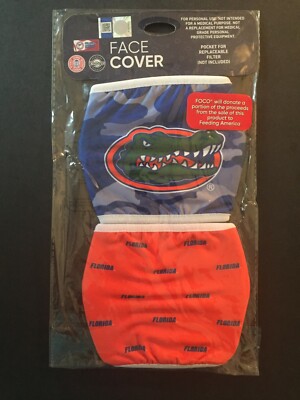 Florida Gators 2 Pack Adult Cloth Face Mask Covering -50% Off SRP-FREE S&H