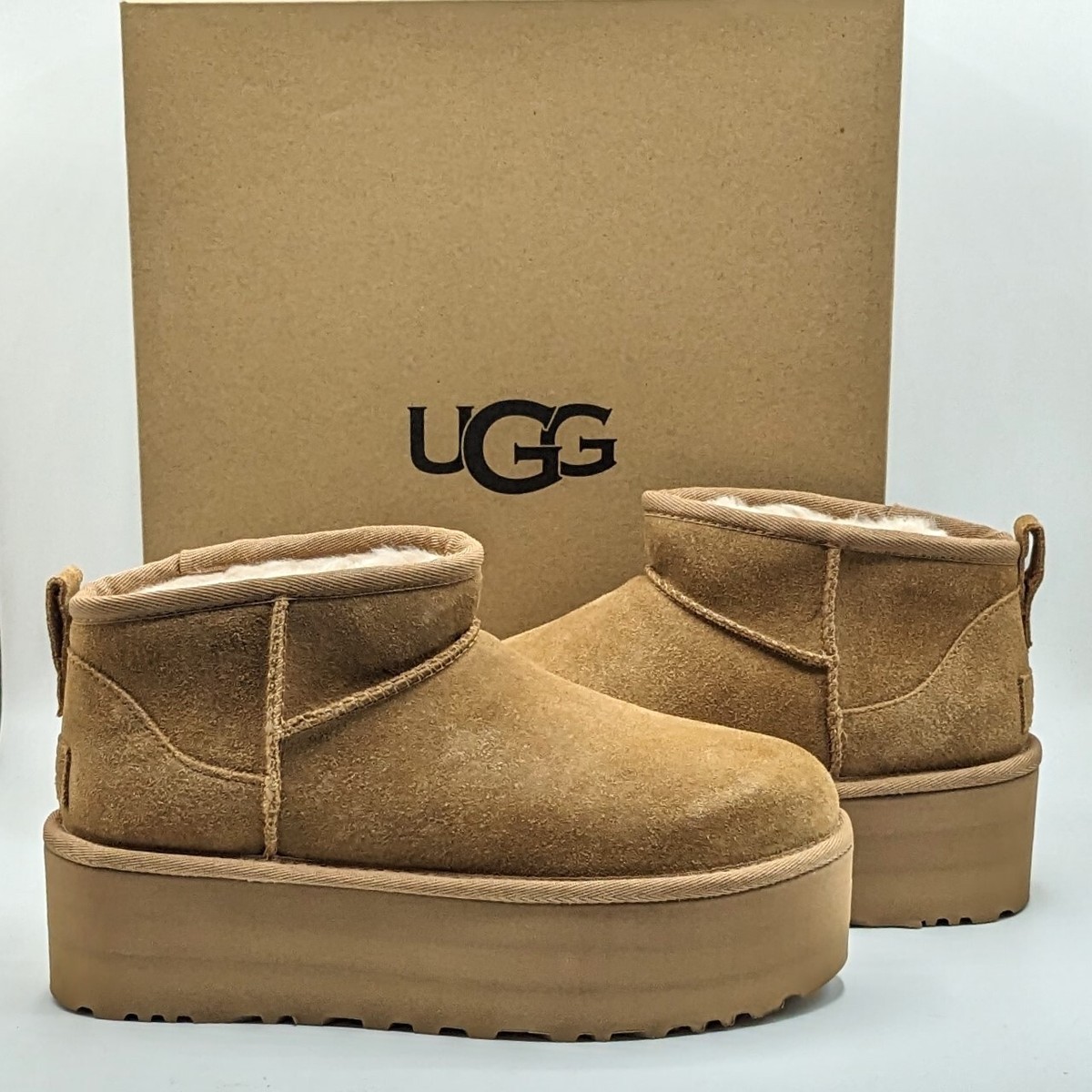 UGG “Classic Ultra Mini Platform” Women's Suede Shearling Ankle
