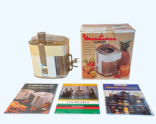 CENTRIFUGEUSE MOULINEX JUNIOR REF 864 +3  LIVRETS DE RECETTE VINTAGE EN BOITE