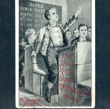 Albany Wisconsin 1800's Outhouse Trip Red School House Henderson Shoe Trade Card