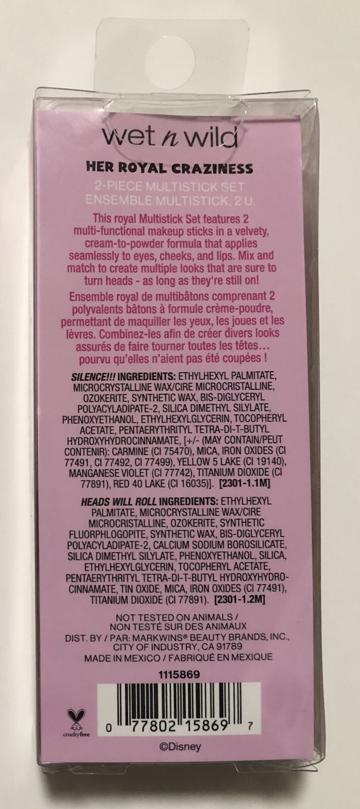 Wet n Wild Disney Alice In Wonderland Her Royal Craziness 2Piece Multistick Set eBay