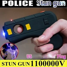 Defender Stun Gun Tactical High Powered LED Light W/ Safety Switch and Case Blac
