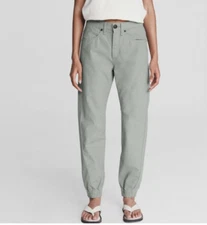 Rag & Bone Womens 24 Engineered Army Green Cotton Jogger Pants Relaxed High Rise