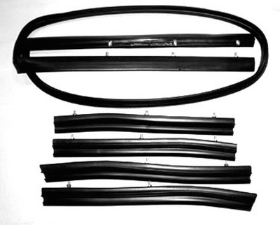 #ad NEW 1965 1968 Mustang Convertible Top 5 Piece Weatherstrip Kit Header Sides $98.18