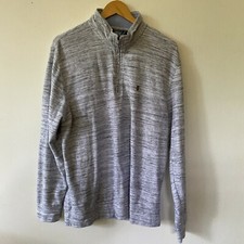IZOD Saltwater Pullover Mens Large Sweatshirt 1/2 Zip Blue Southern Preppy
