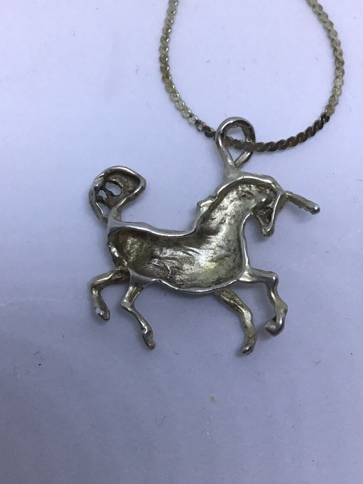 Genuine .925 Sterling Silver Unicorn Pendant On 2… - image 10