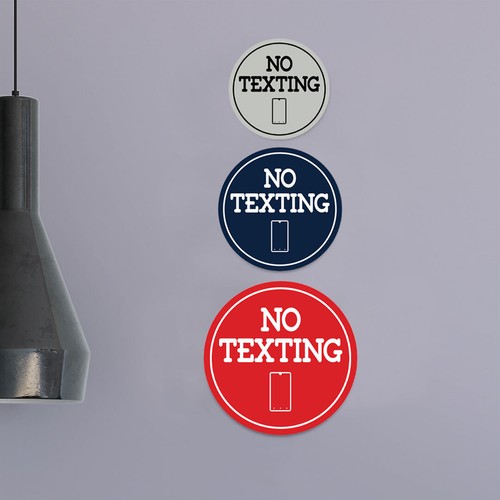 Signs ByLITA Circle No texting (Cellphone) Wall or Door Sign - Picture 4 of 48