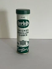 Vintage Herb-Ox Chicken Bouillon Cubes tin, Pure Food Company —excellent cond.