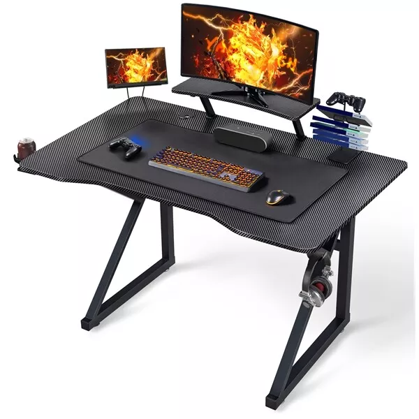 Yaheetech Gaming Tische Computertisch Schreibtisch Ergonomischer PC Tisch