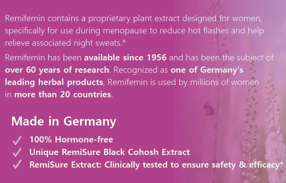 Alivio de la menopausia sin estrógenos Remifemin, 120 unidades Foto 4 de 4