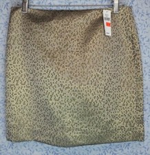 NWT Banana Republic Women's Gold Pencil Lined Knee Length Zip Up Skirt Sz 4 W30"