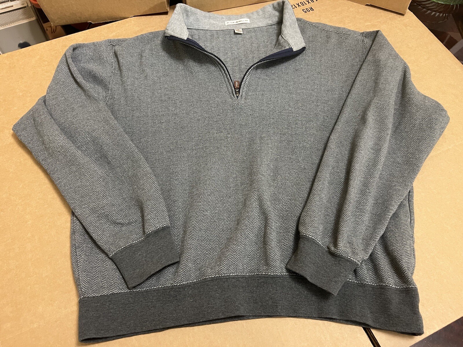 Peter Millar Pullover Mens Medium Gray / Black Ha… - image 1