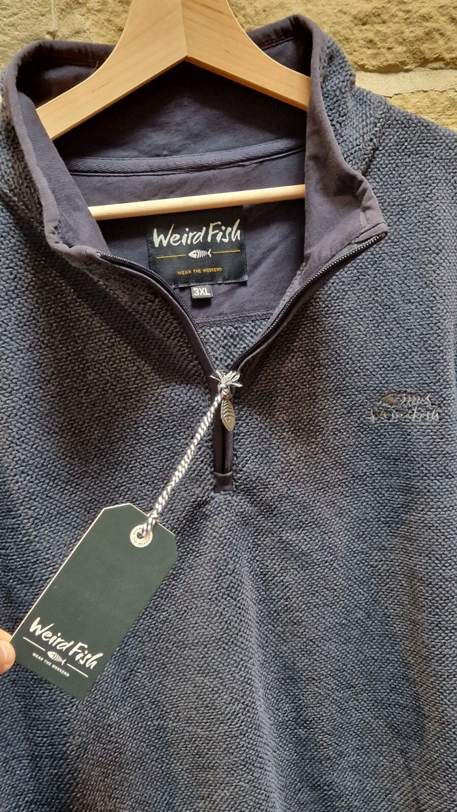 Weird Fish Mens Zip Neck Jumper eBay