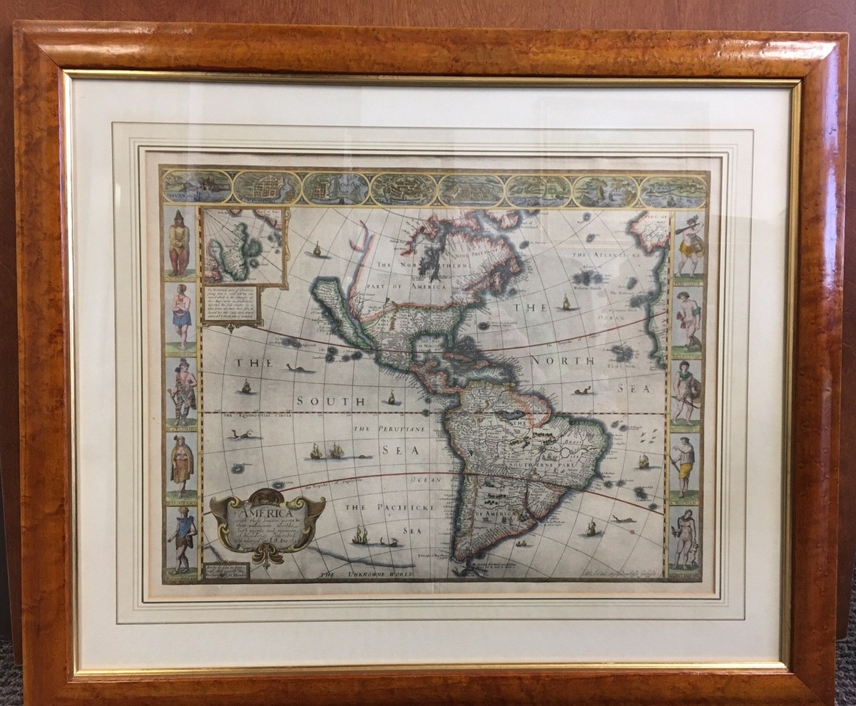 John Speed 1626 Map of the Americas, Fine Reproduction on Quality