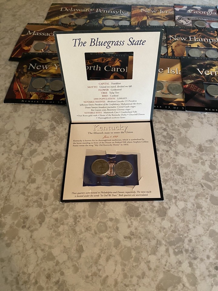 Coins of America State Quarters U.S. Minted Quarter Dollar Partial Set