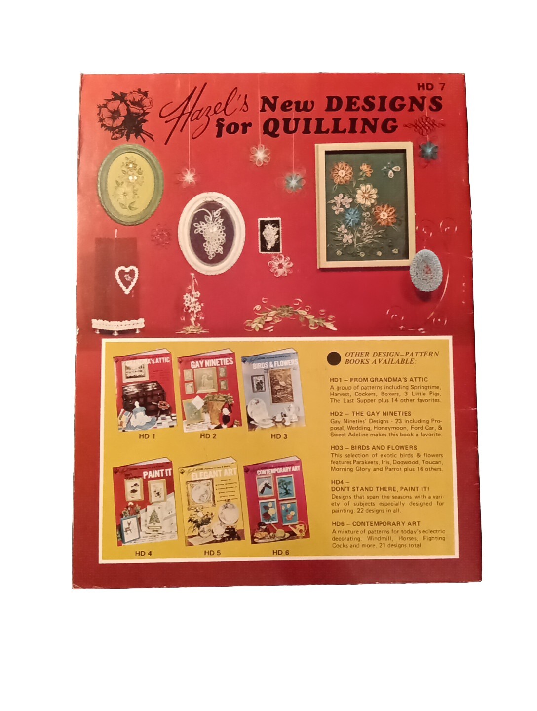 VINTAGE  1974 HAZEL'S PEARSON HANDICRAFTS - NEW DESIGNS FOR QUILLING