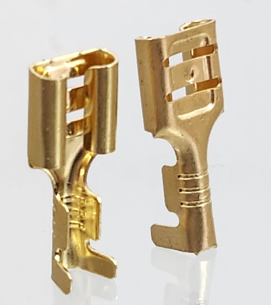 50X 6,3 Flachstecker Kabelschuhe Kabel SteckhüLsen Socket Crimp Auto Bastler #20-image