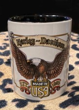 Vintage 1994 HARLEY DAVIDSON Mug "Made in USA EST. 1903โ Bald Eagle Ceramic VHTF