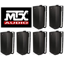 6 Mtx Audio 2-way All Weather Speaker 8" Woofer Patio Pool Indoor Outdoor Black