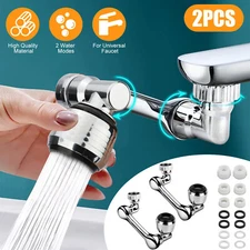 2 Pcs Universal 1080° Swivel Extension Faucet Aerator Rotate Robotic Arm Extend