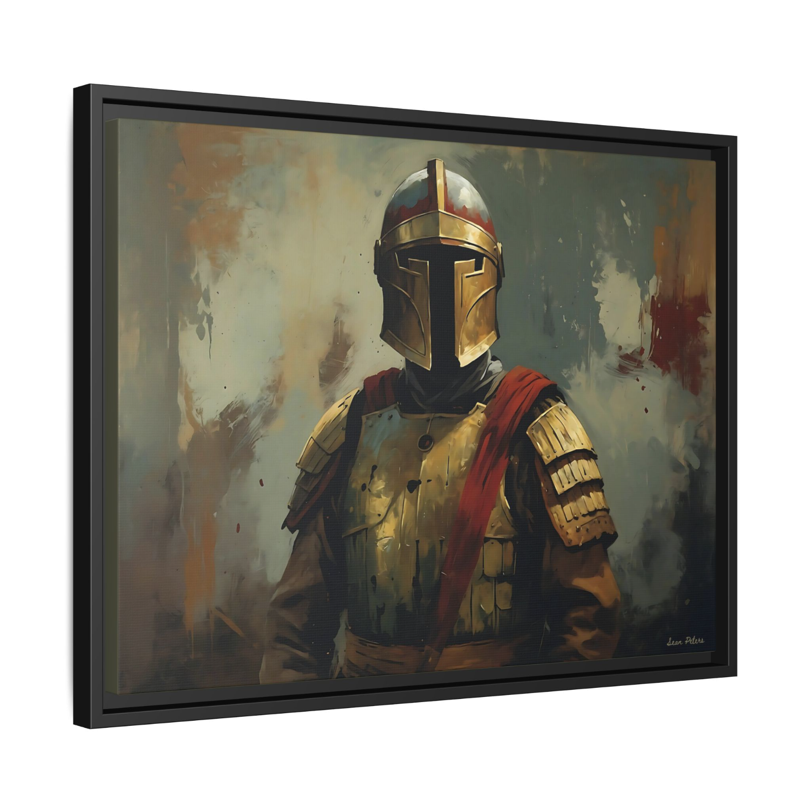 Acrylic Painting Roman Knight Framed Canvas Print Wall Art Home Office Decor