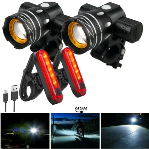 rechargeable bike lights ebay