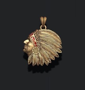 Authentic Native American Necklaces, Native American Pendant, Indian Man Pendant