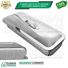 Catheter Tray 12"x4"x2" Lid Cover With Handle Surgical Dental Instruments