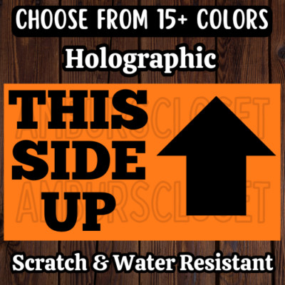 50 THIS SIDE UP STICKERS 2.25'' LABELS SEALS SHIPPING CAUTION SCRATCH RESISTANT