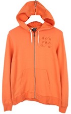 NORRONA /29 Cotton Slant Logo Zip Hood Hoodie Women's LARGE Organic Orange