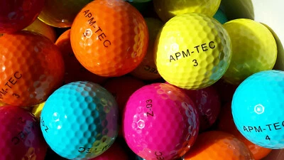 50 Stück bunte Turnier Golfbälle APM-TEC Z-03 NEU