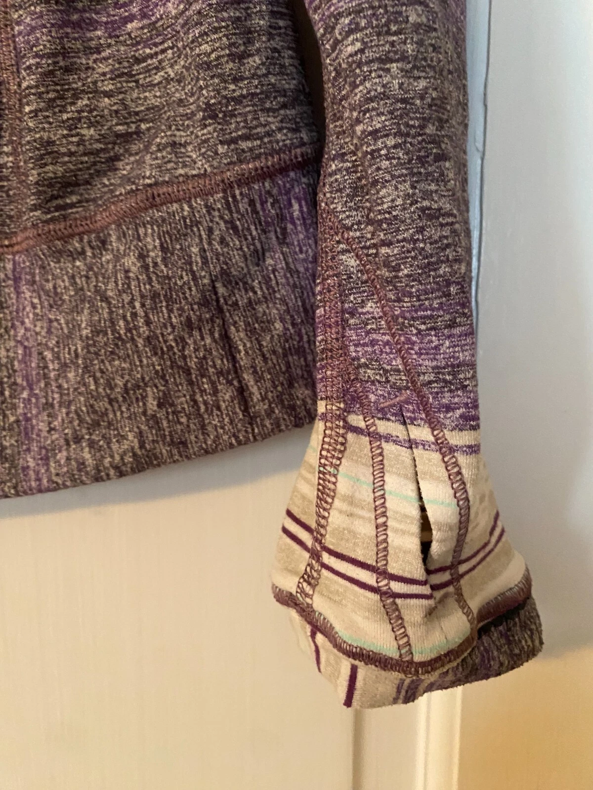 lululemon striped long sleeve pocket stretch activewear shirt
