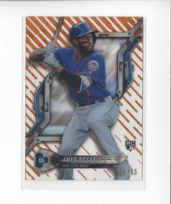 2018 Topps High Tek Magma Diffractor Orange #HTARO Amed Rosario Rookie Mets /25 