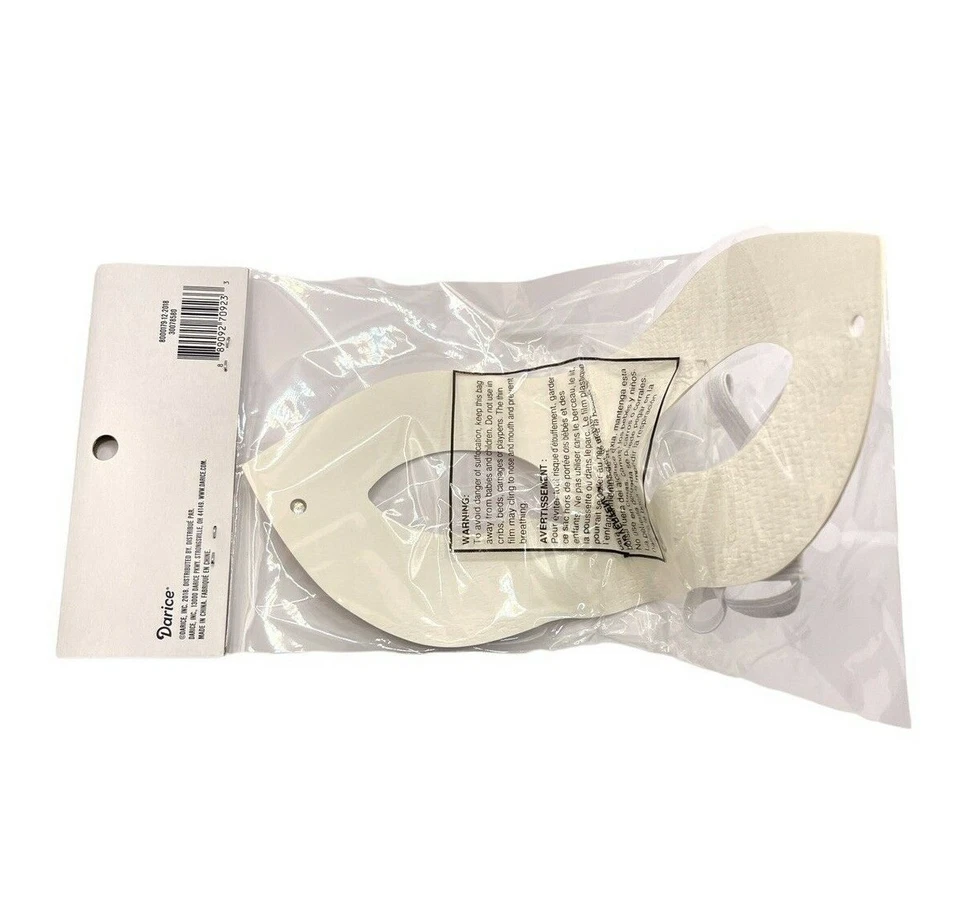 Darice White Masquerade Eye Mask  - Image 3 of 3