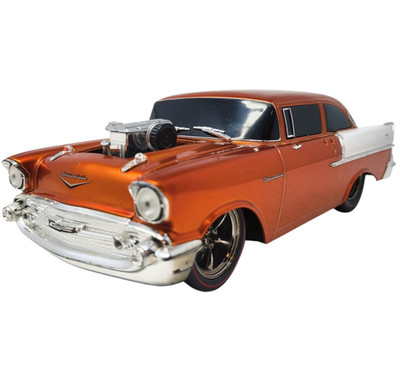 2015 CASTLINE M2 MACHINES DIE-CAST 1:24 1957 CHEVROLET 150 SEDAN Orange White