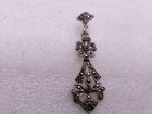 Vintage Sterling Silver Marcasite Pendant Ornate Open Work Charm Signed 925 TH — photo 1