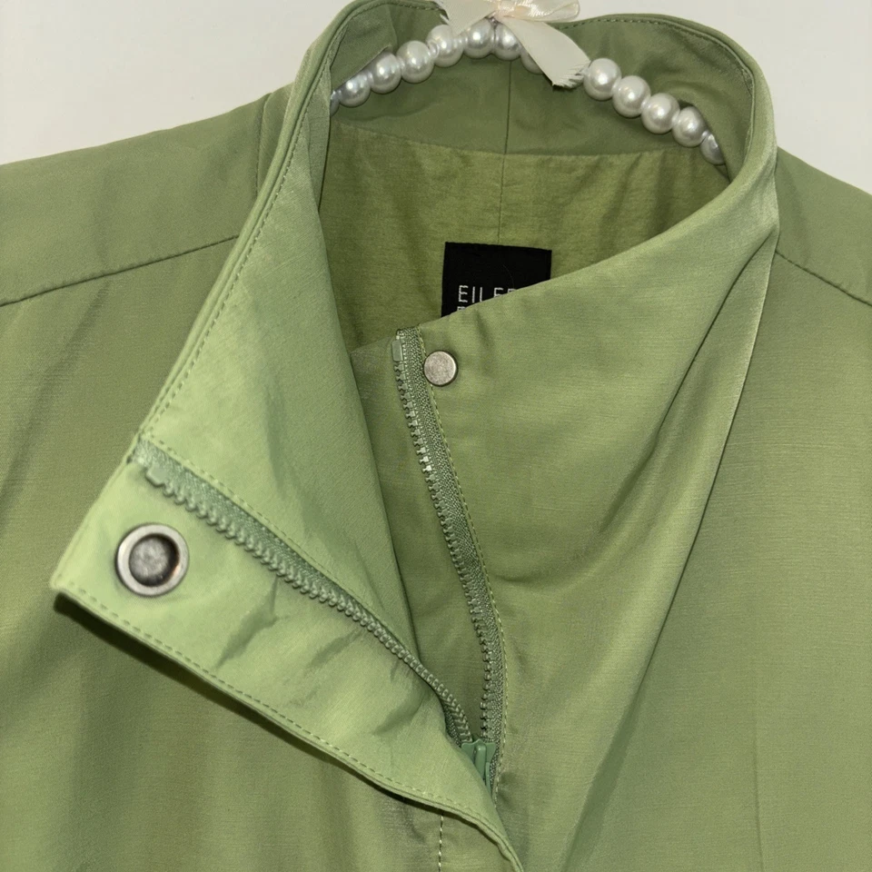 Eileen Fisher 女式中号 PM 基础绿色秋季过渡波西米亚专业 — 第 3/4 张图片