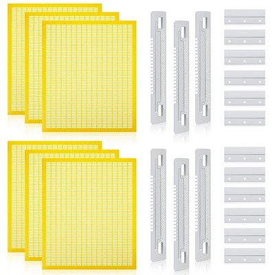 12 Pcs Plastic Queen Excluder Set 10 Frame Queen Bee Frame Beekeeping Supplie...