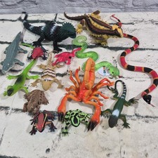 Animal Figures Reptiles Lizards Frogs Snakes Science Nature Toys Lot Of 14