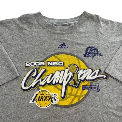 y2k Adidas Los Angeles Lakers 2009 NBA Champions Graphic Shirt Size XL Kobe LA