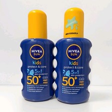 2 x 200ml Nivea Sun Kids - SPRAY - Protect & Care SPF 50+ | 5in1 Protection 32.48 per litre