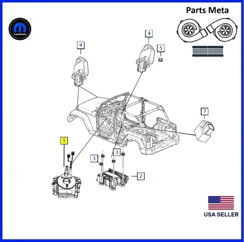 MUELLE RELOJ VOLANTE - MOPAR GENUINO - Con SENSOR DE ÁNGULO - Cable espiral Foto 2 de 4