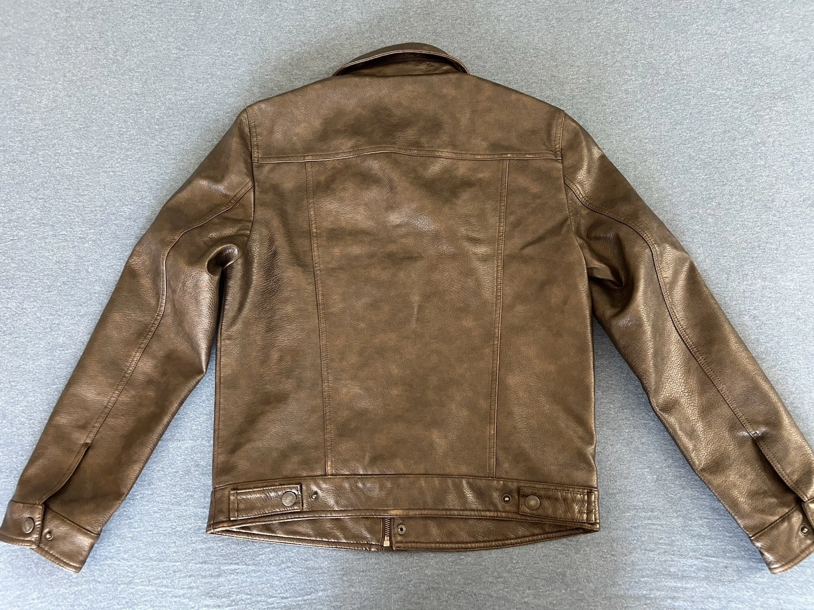NEW Men's Levi's Faux Leather Trucker Jacket - Small - Brown - Style LM0OU638 image 3