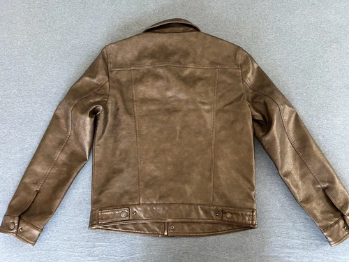NEW Men's Levi's Faux Leather Trucker Jacket - Small - Brown - Style LM0OU638 image 3