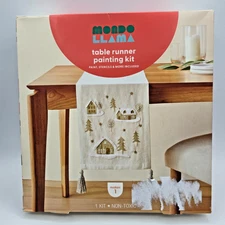 MONDO LLAMA Table Runner Painting Kit Winter Scene Holiday Craft Set NEW READ